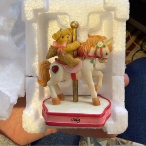 Cherished Teddies July Carousel Bear